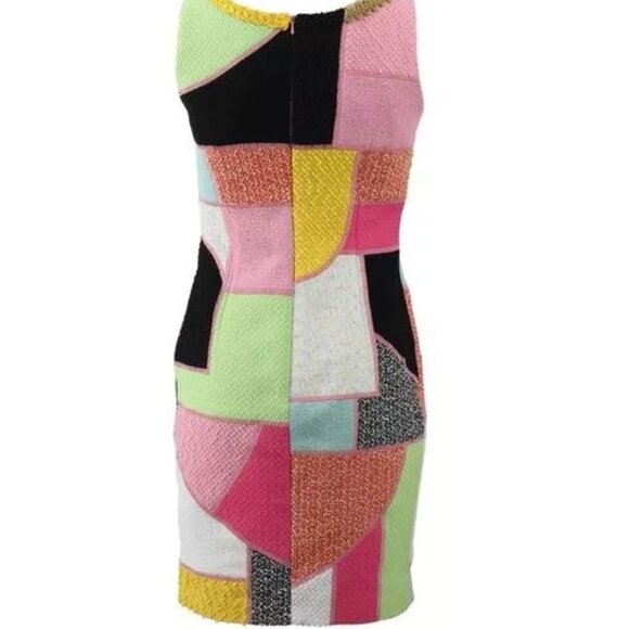 MOSCHINO COUTURE PATCHWORK TWEED DRESS DEADSTOCK *GIGI HADID* USA 10 IT44 - Picture 8 of 10